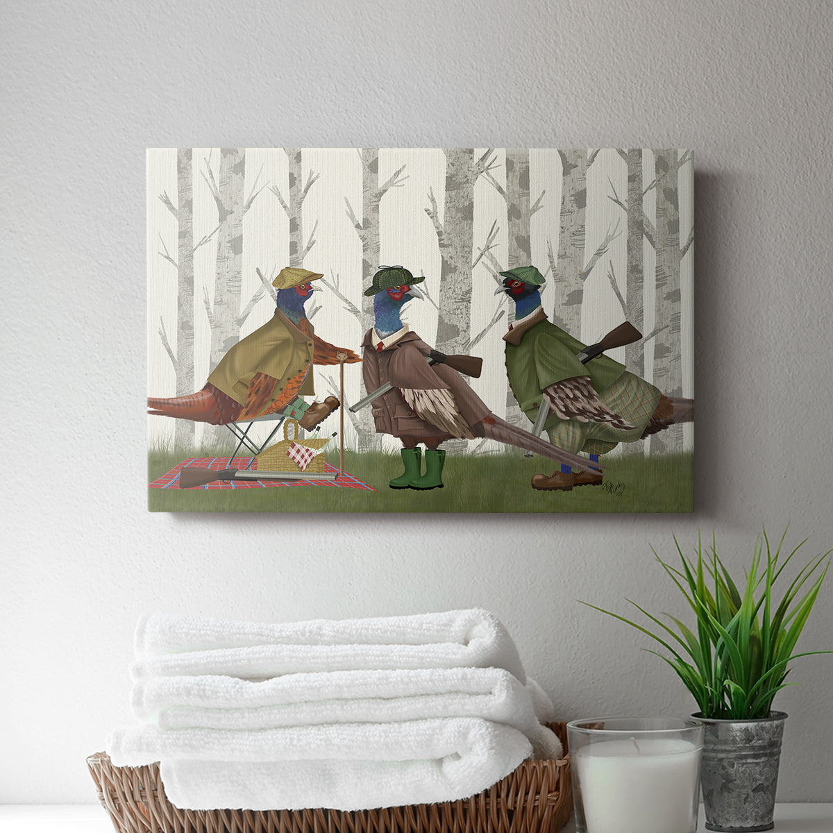 Pheasant Shooting Party Group 1 - Canvas Art Print