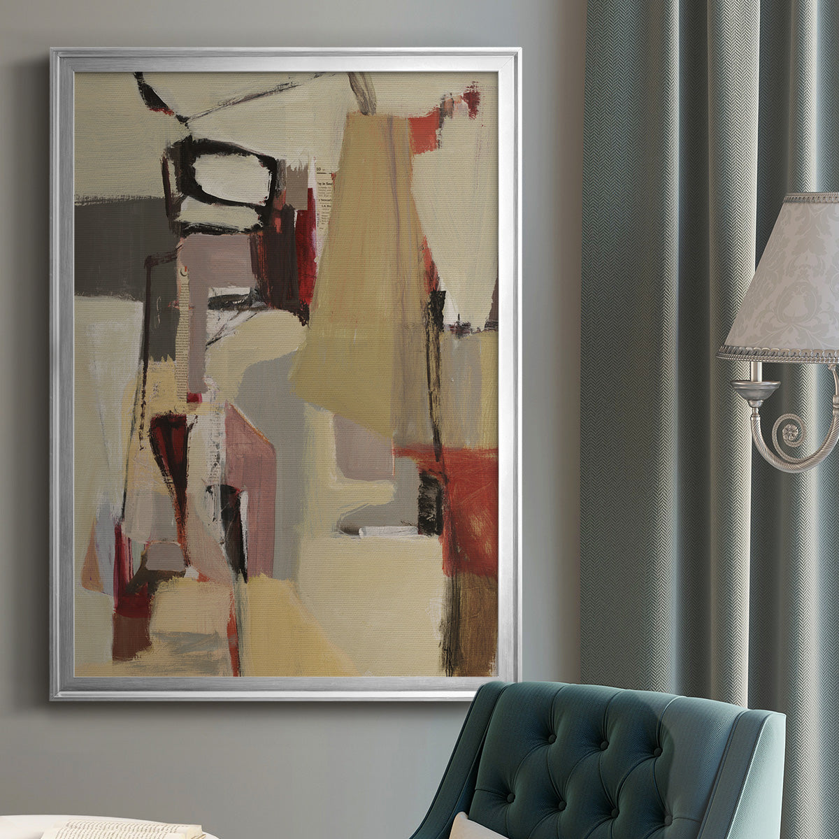 Peaches - Modern Framed Canvas Print