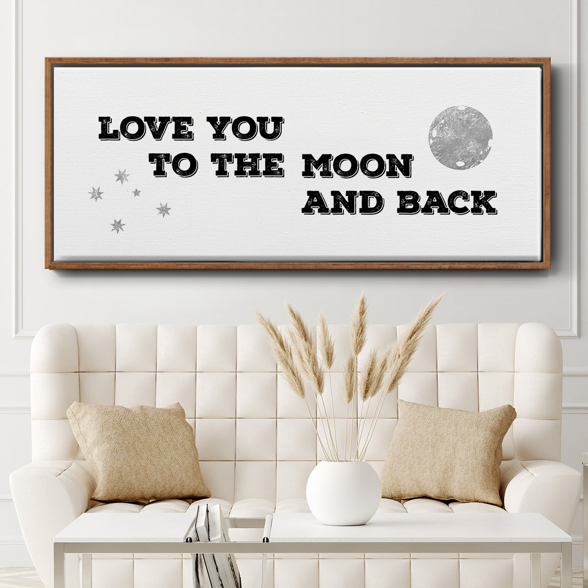 To the Moon and Back - Floater Framed Canvas Print