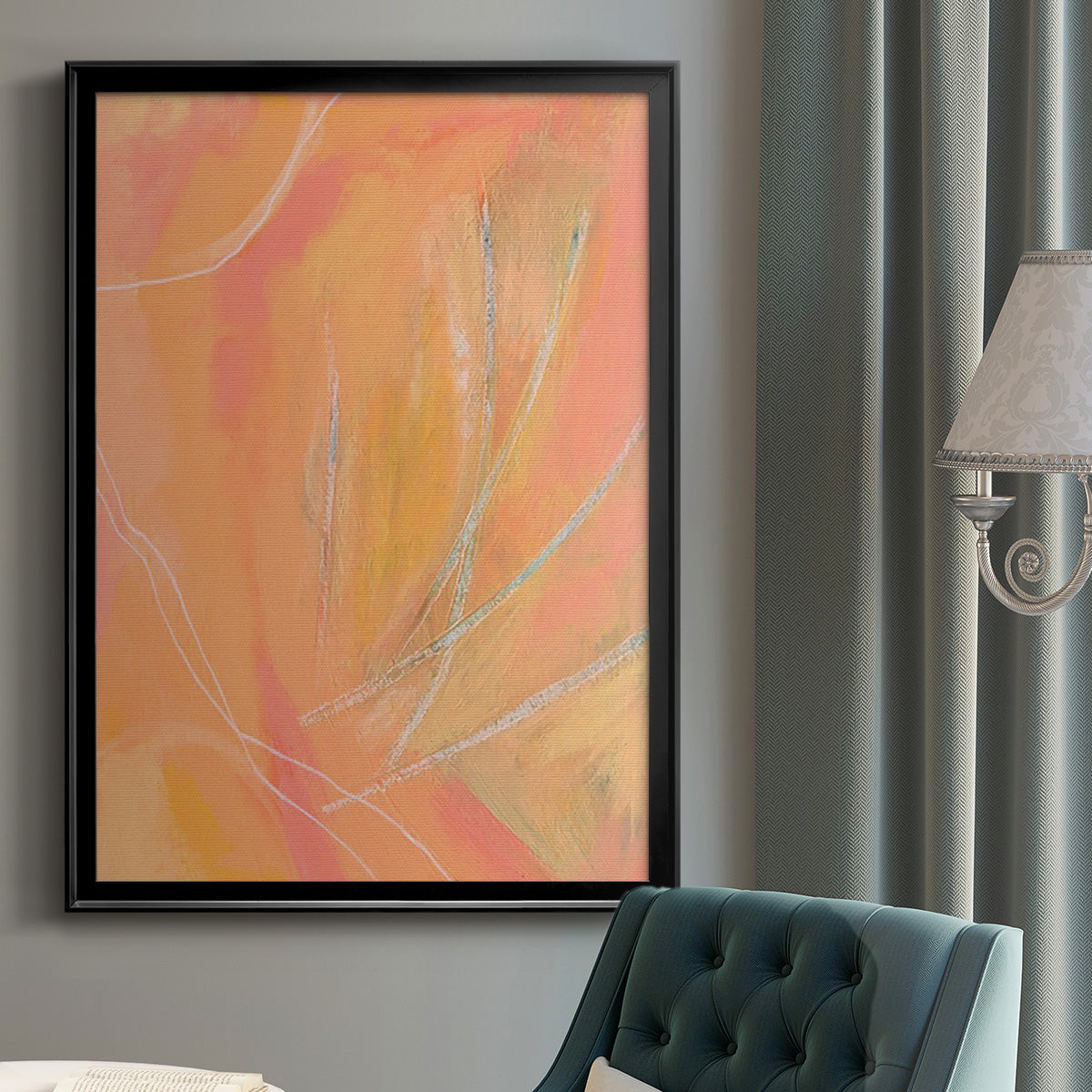 Peach Bliss II - Modern Framed Canvas Print