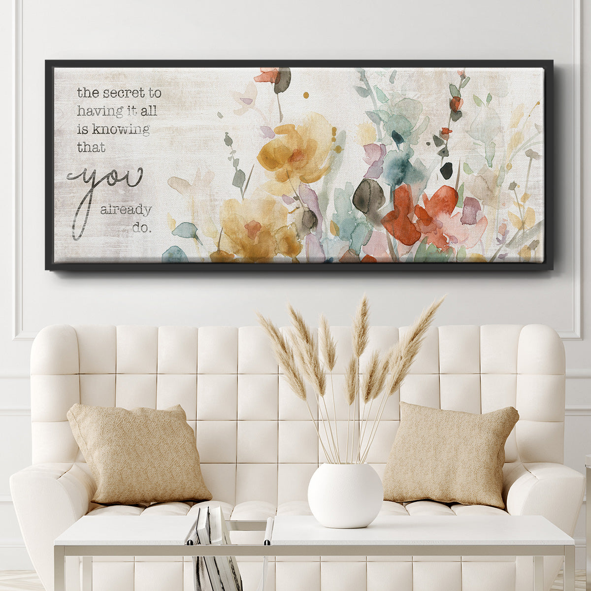 Full Bloom Verse - Floater Framed Canvas Print