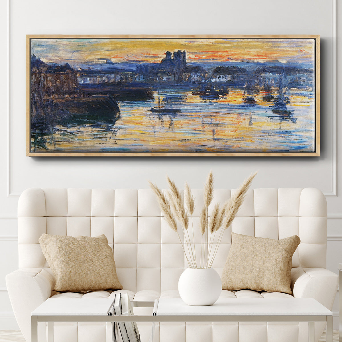 The Port of Dieppe, Evening, 1882 - Floater Framed Canvas Print