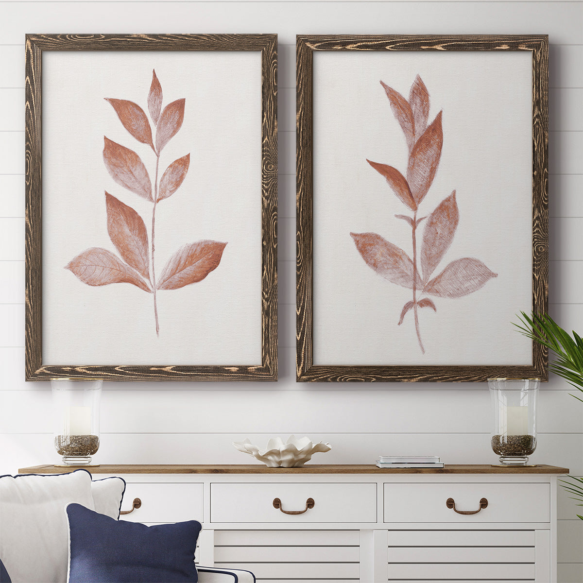 Red Leaf I - Premium Framed Canvas 2 Piece Set - Ready to Hang