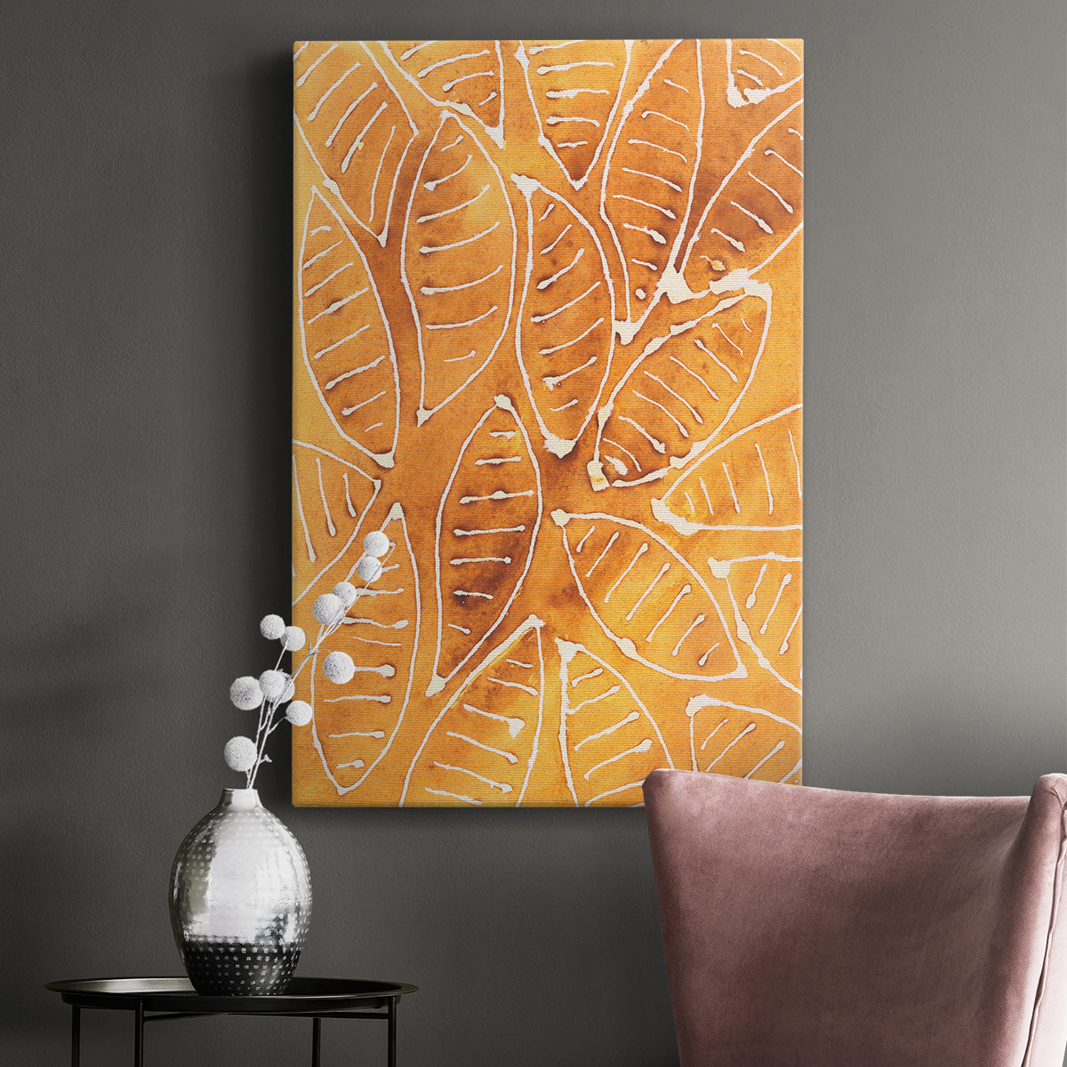 Stylized Leaf Shapes II Premium Gallery Wrapped Canvas - Ready to Hang