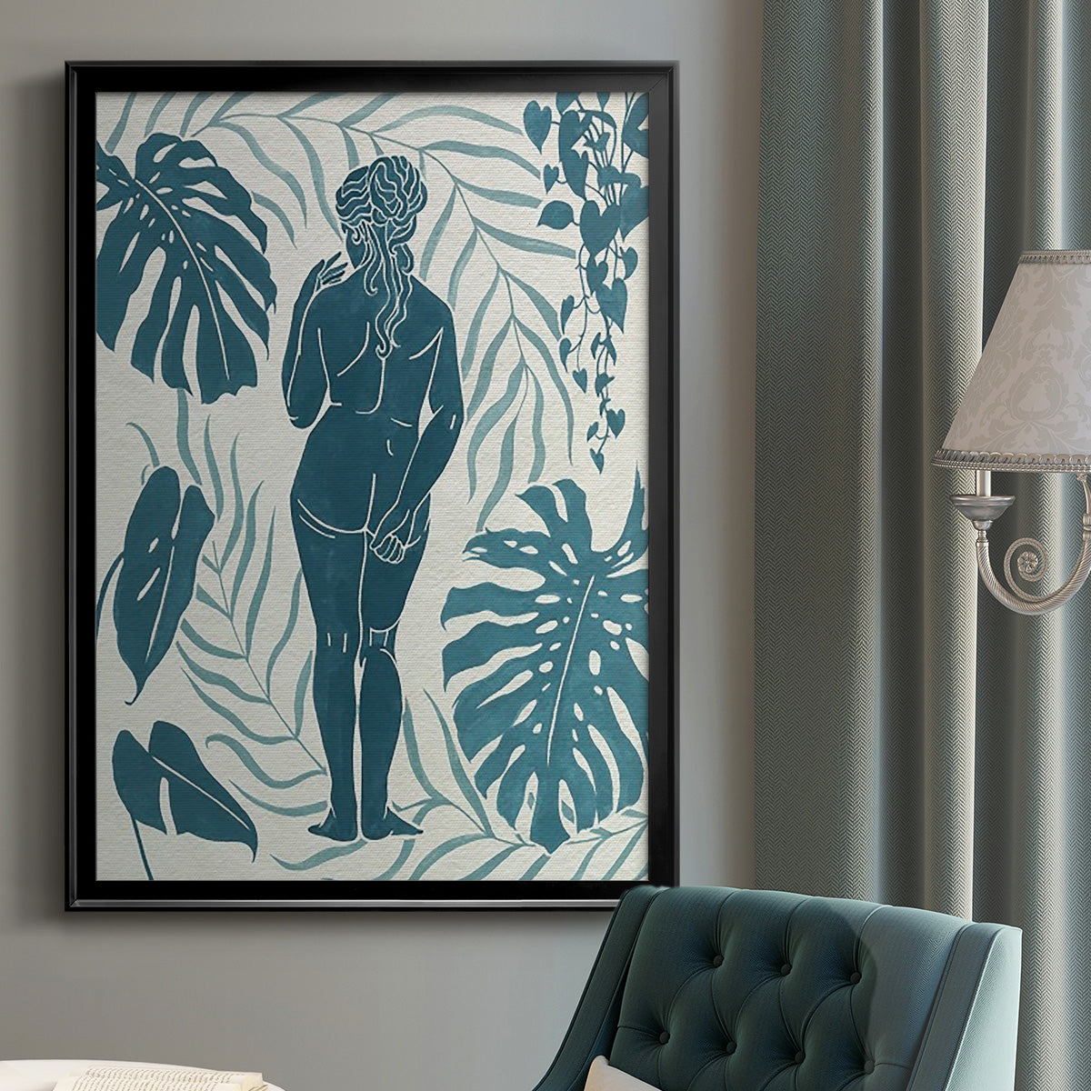 Moon Gazer III - Modern Framed Canvas Print