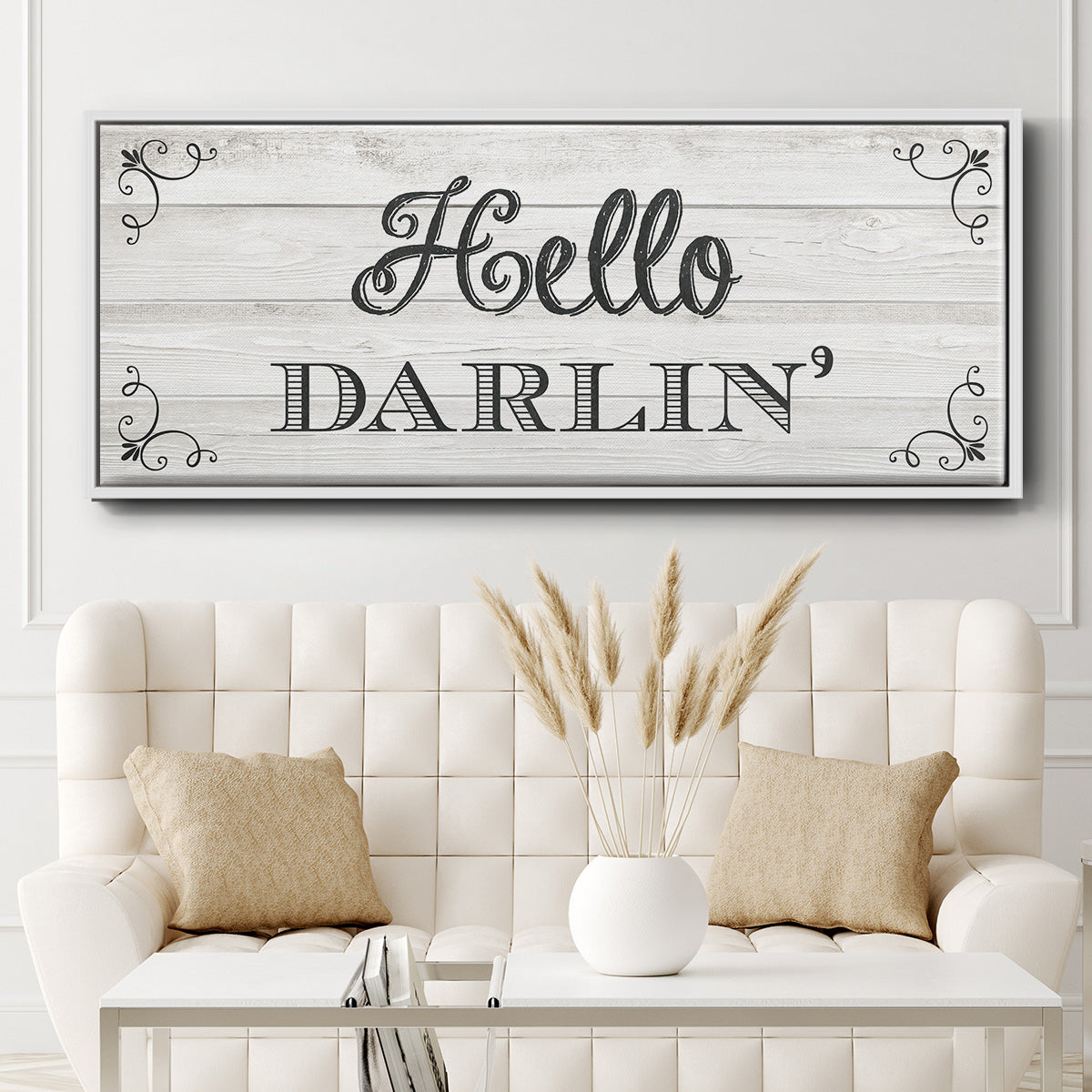 Hello Darlin' - Floater Framed Canvas Print