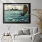 Impressionist naval seascape with the Kearsarge by Édouard Manet in an ornate black frame with gilded inner detail displayed in a bright interior setting.