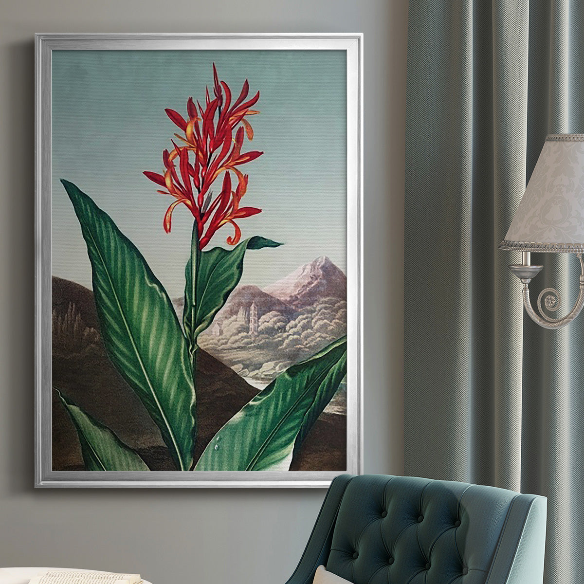 Temple of Flora I - Modern Framed Canvas Print