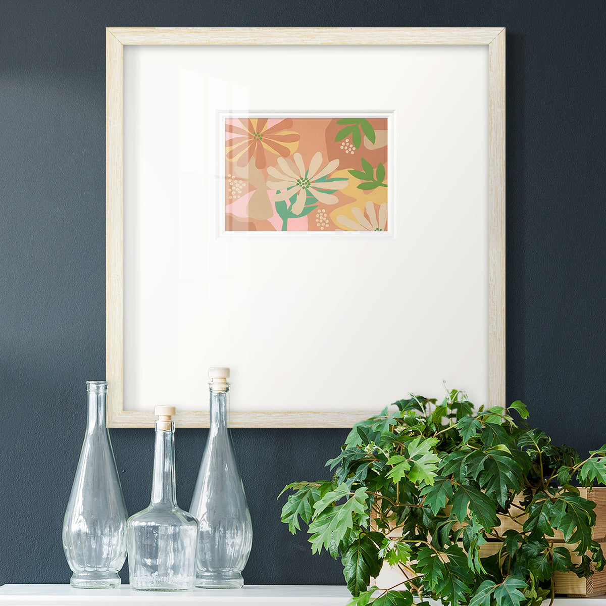 Neutral Blooms III Premium Framed Print Double Matboard