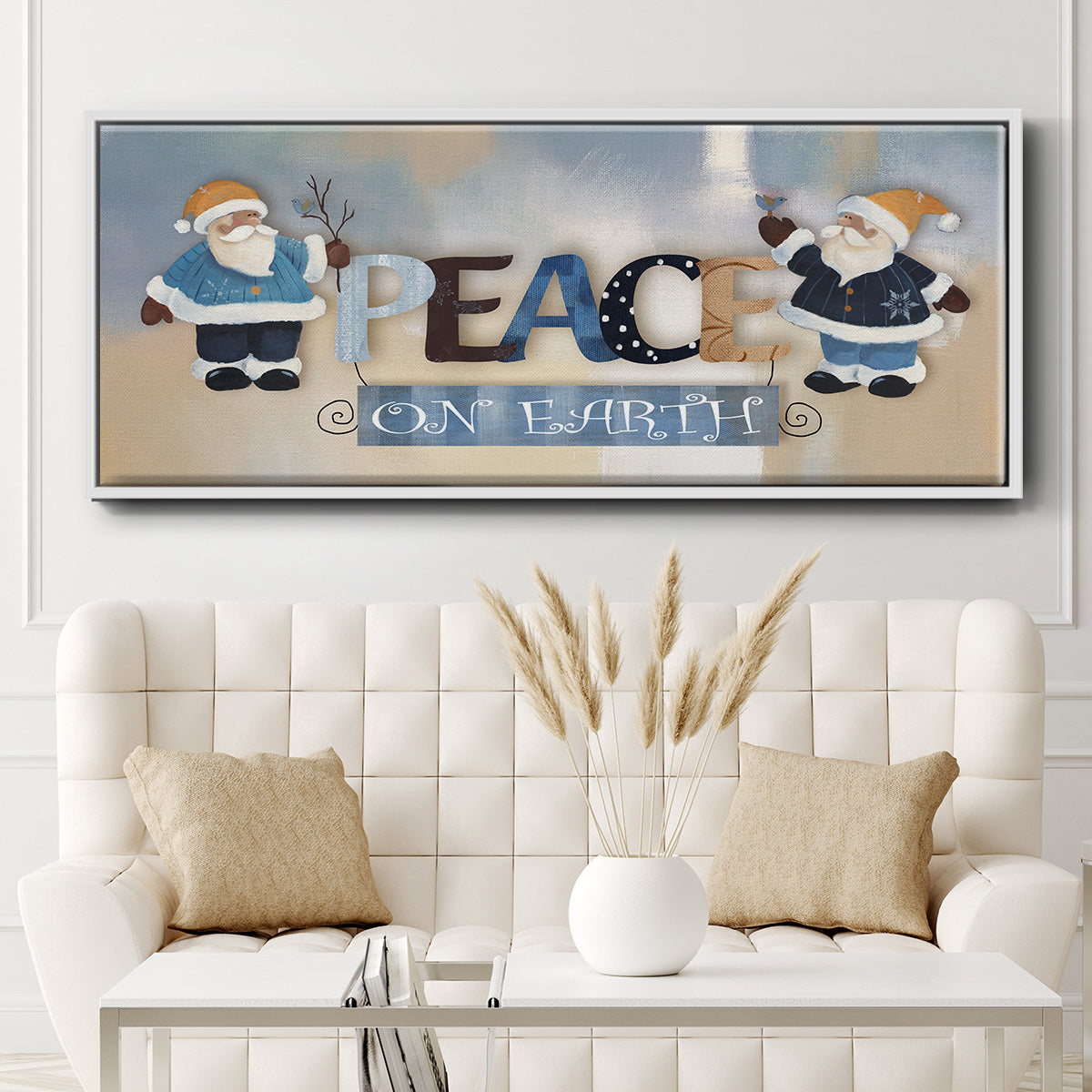 Santa Peace - Floater Framed Canvas Print