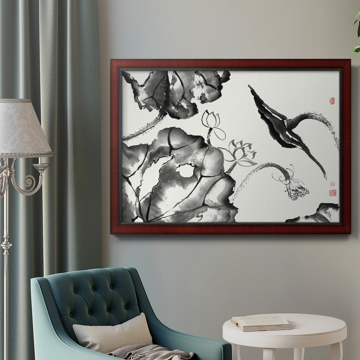 Lotus Study II Premium Framed Canvas- Ready to Hang