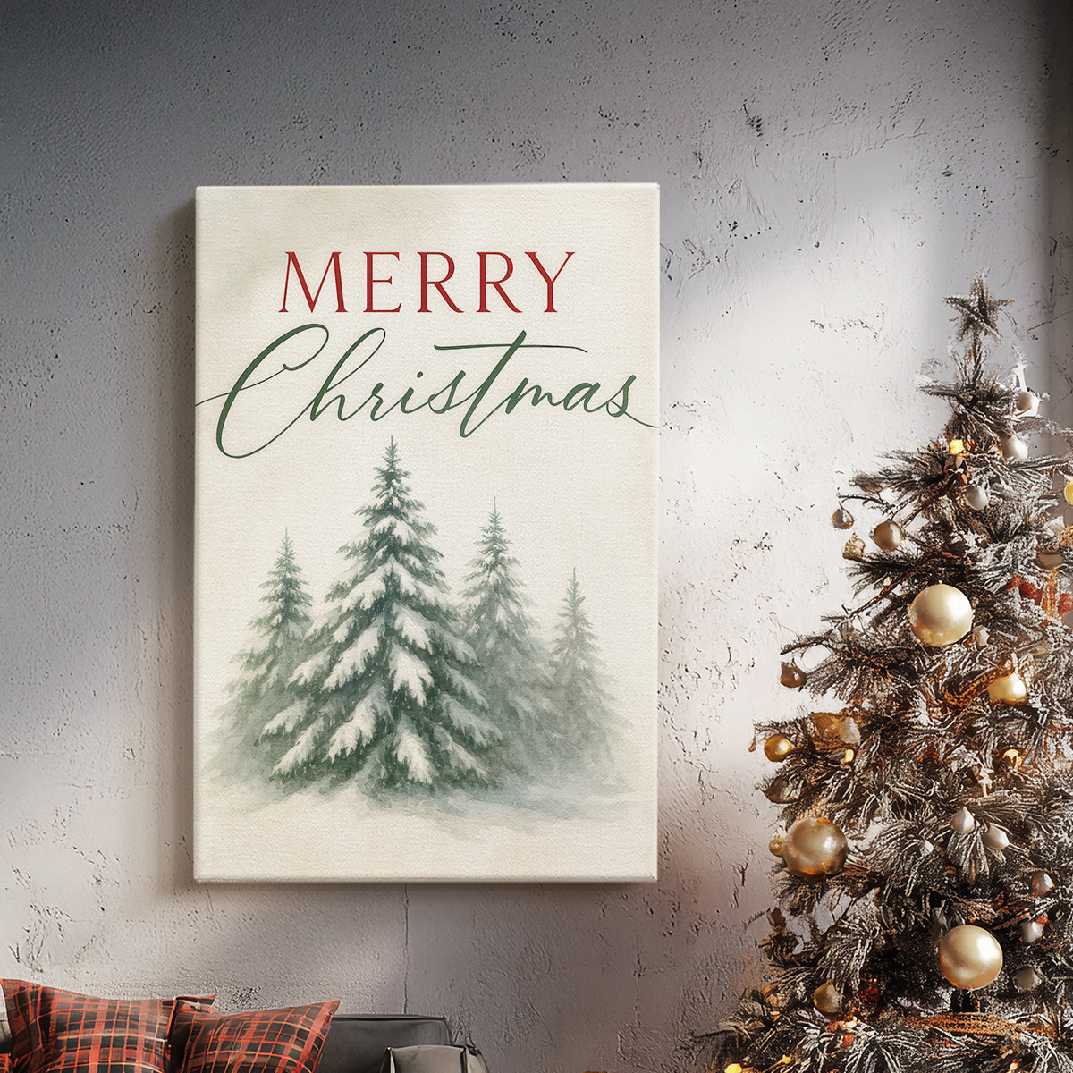 Night of Frostlit Pines - Canvas Art Print