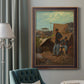 American genre scene of domestic life by Winslow Homer in an ornate bronzed mahogany wood frame displayed in a dark-toned interior setting.