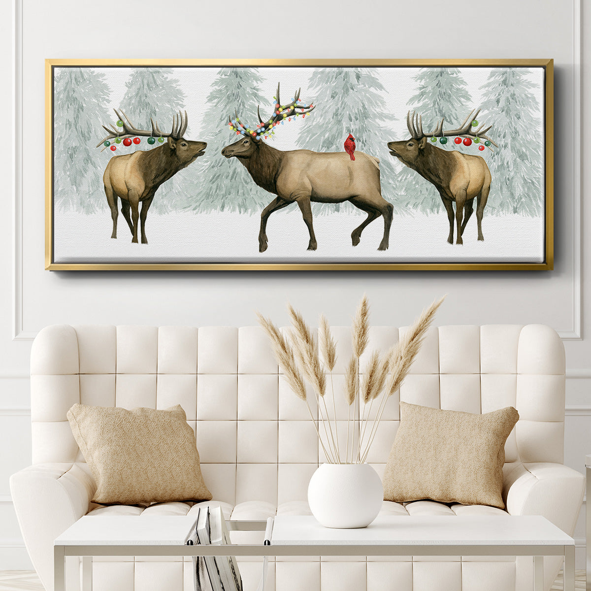 Festive Forest Collection D - Floater Framed Canvas Print