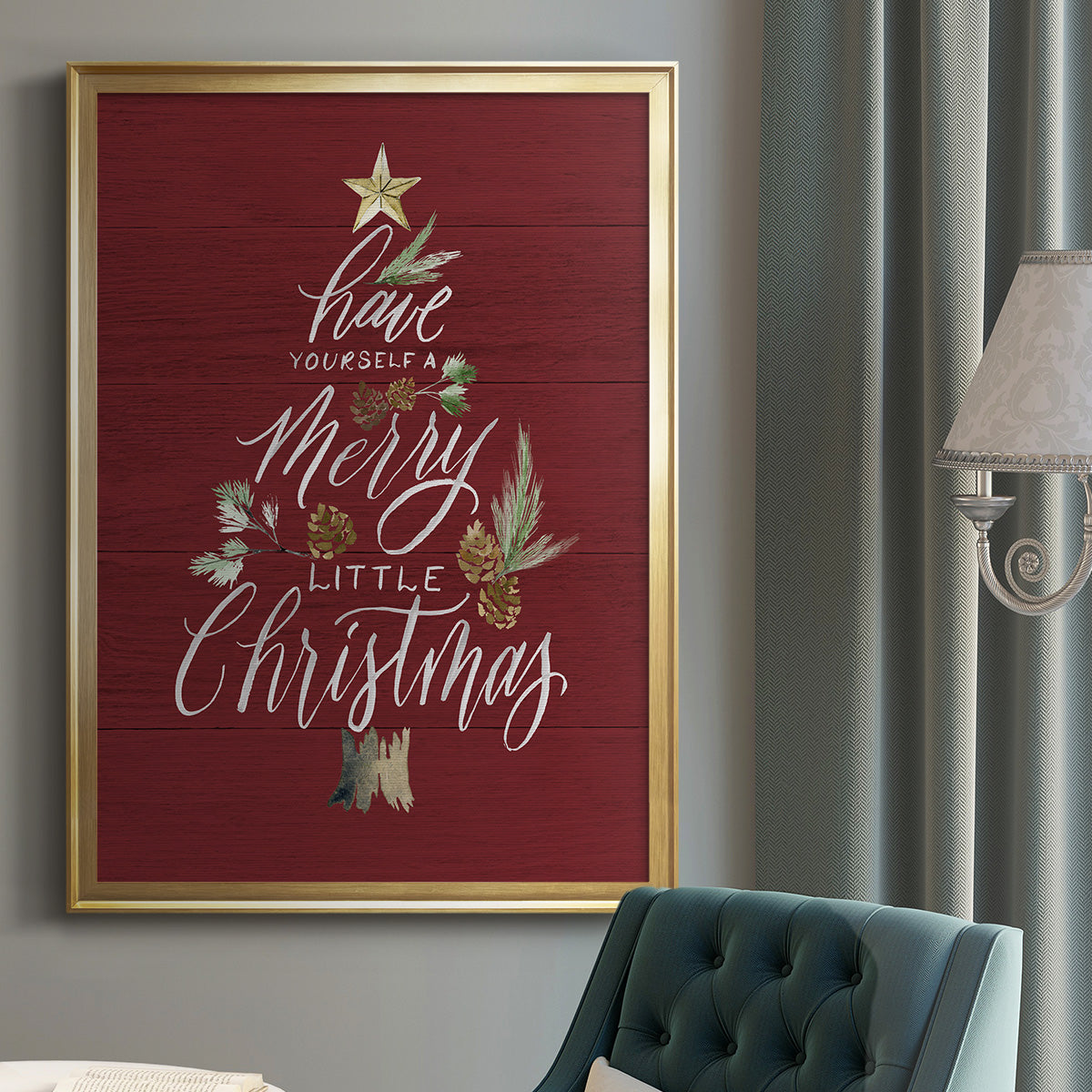 Merry Little Christmas - Modern Framed Canvas Print