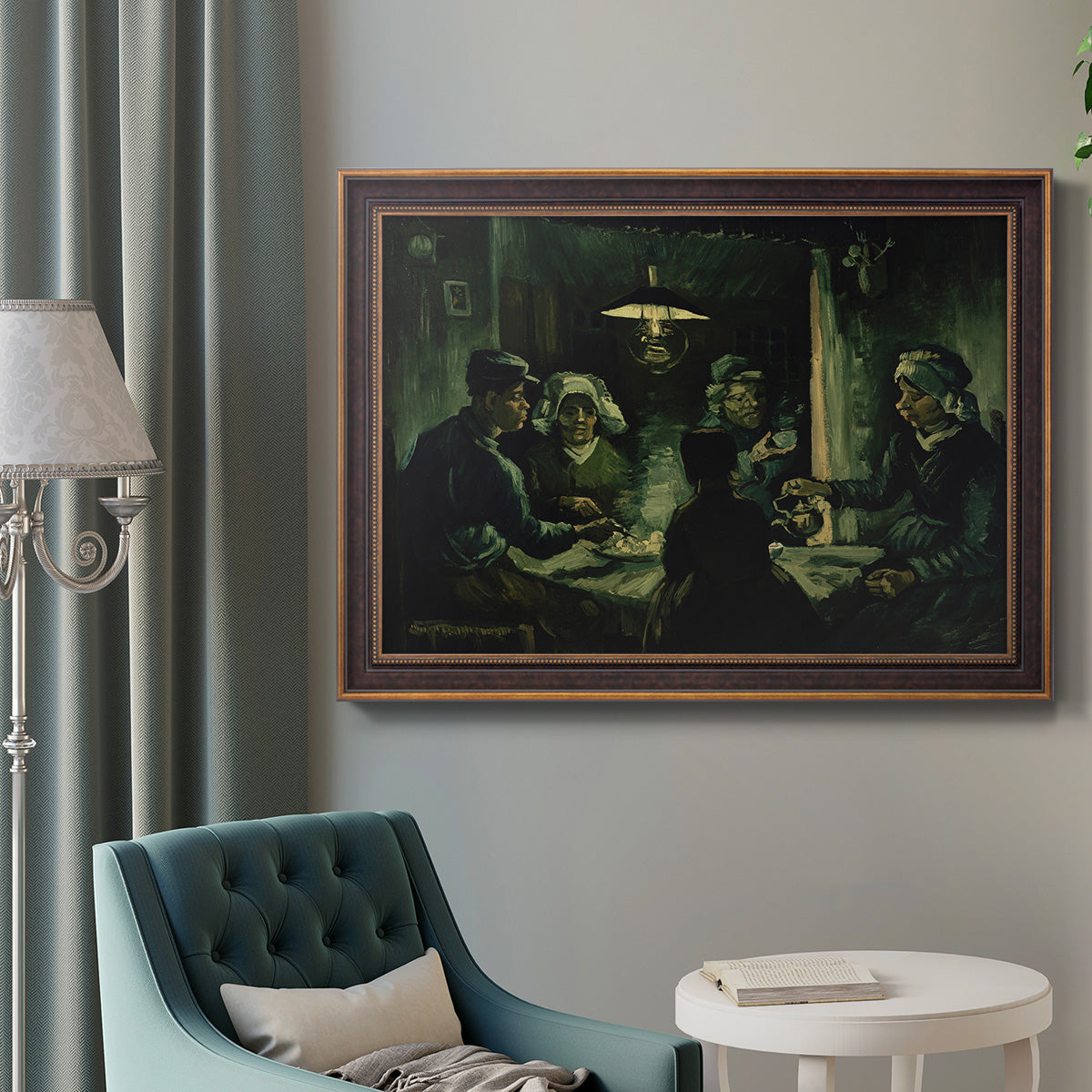 Second Study for the Potato Eaters - Ornate Framed Canvas Print