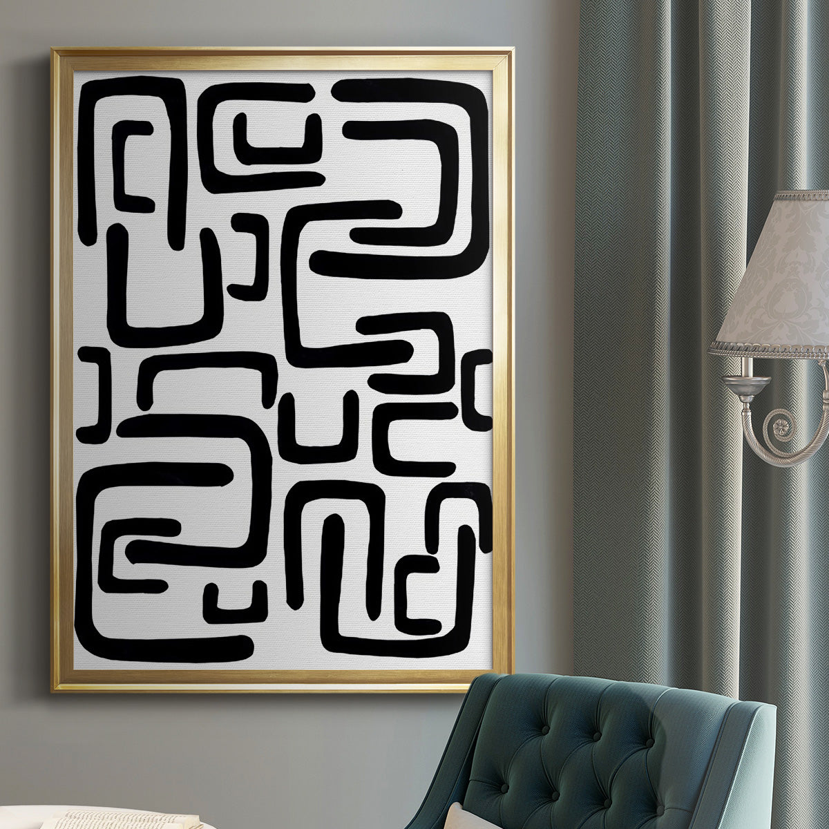 Shuffle II - Modern Framed Canvas Print