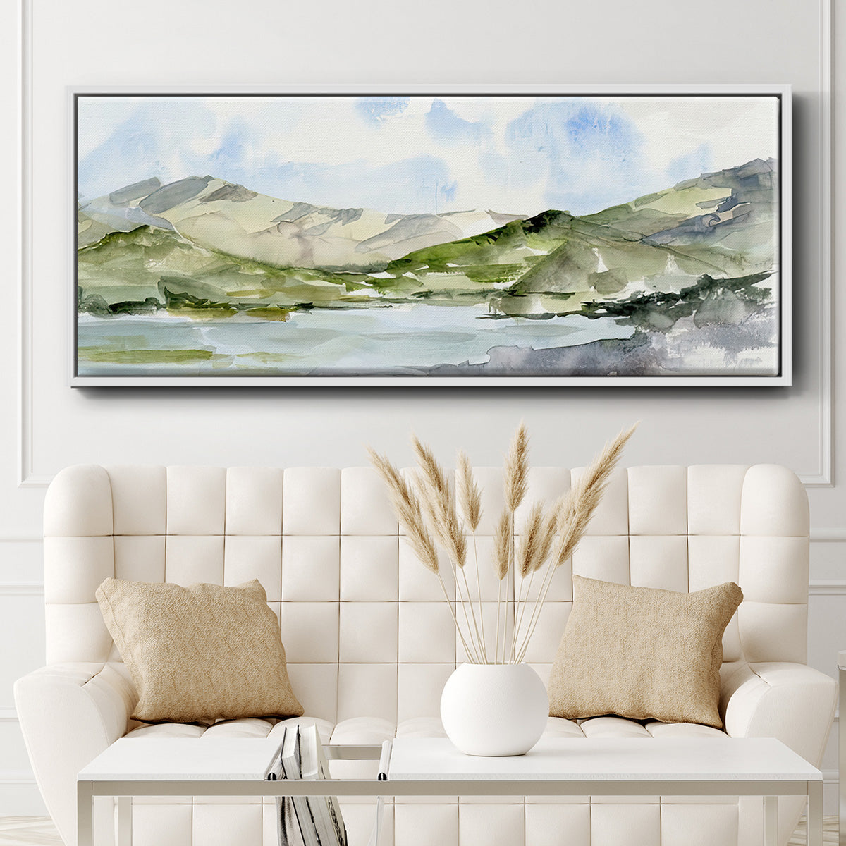 Serene Mountains I - Floater Framed Canvas Print