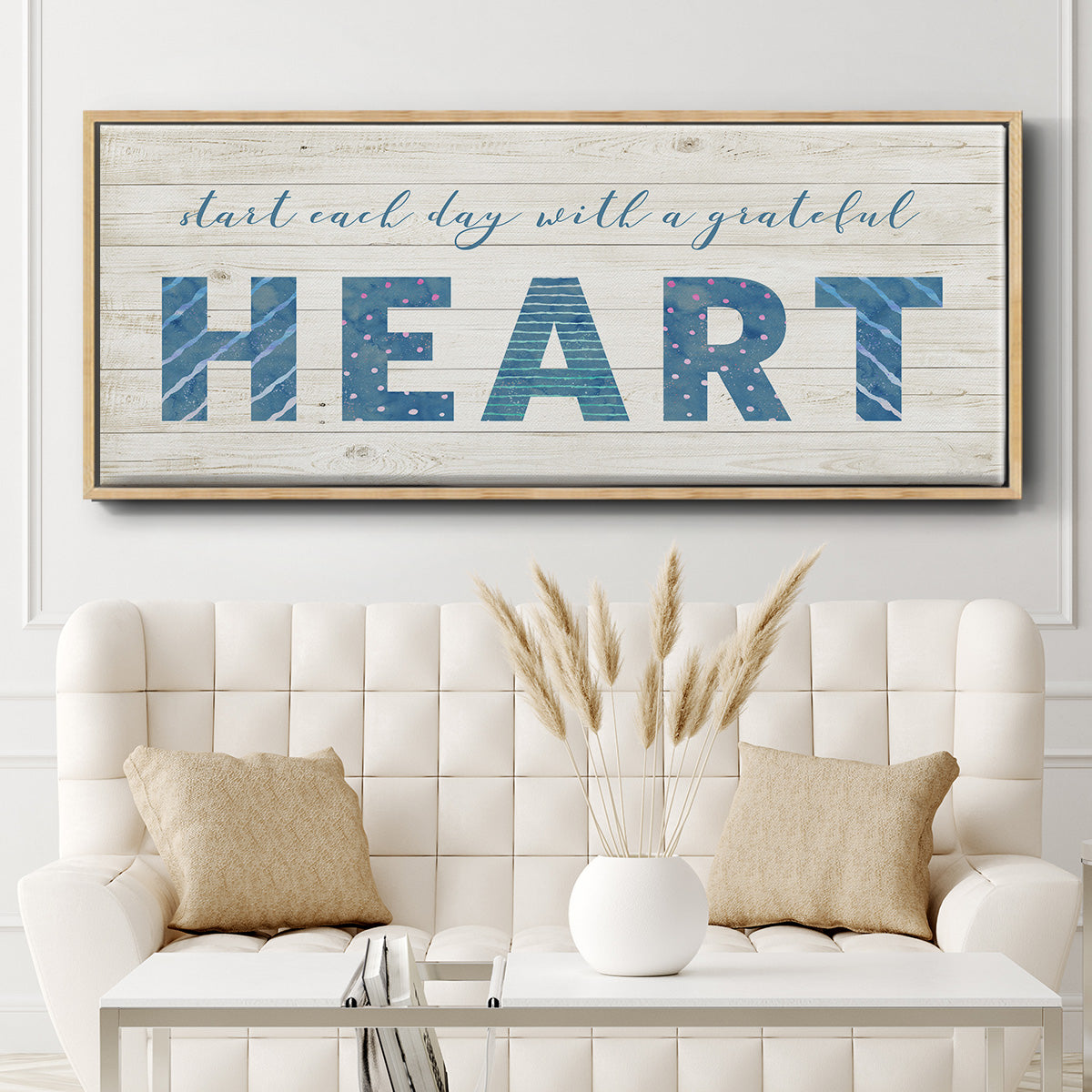 Grateful Heart - Floater Framed Canvas Print