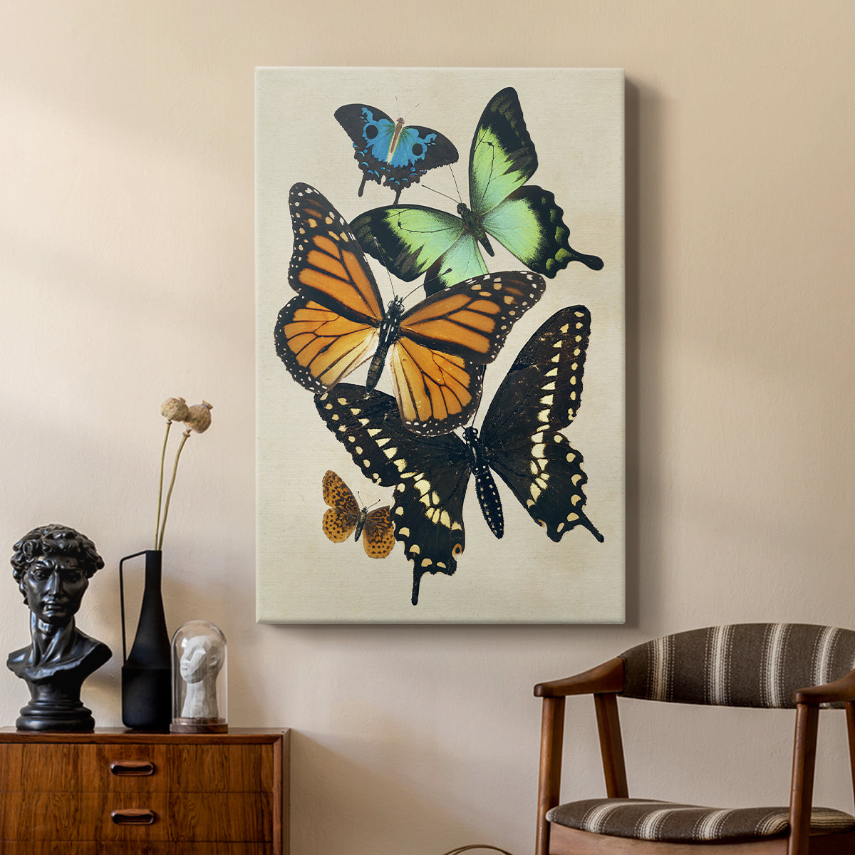 Collaged Butterflies I - Canvas Art Print