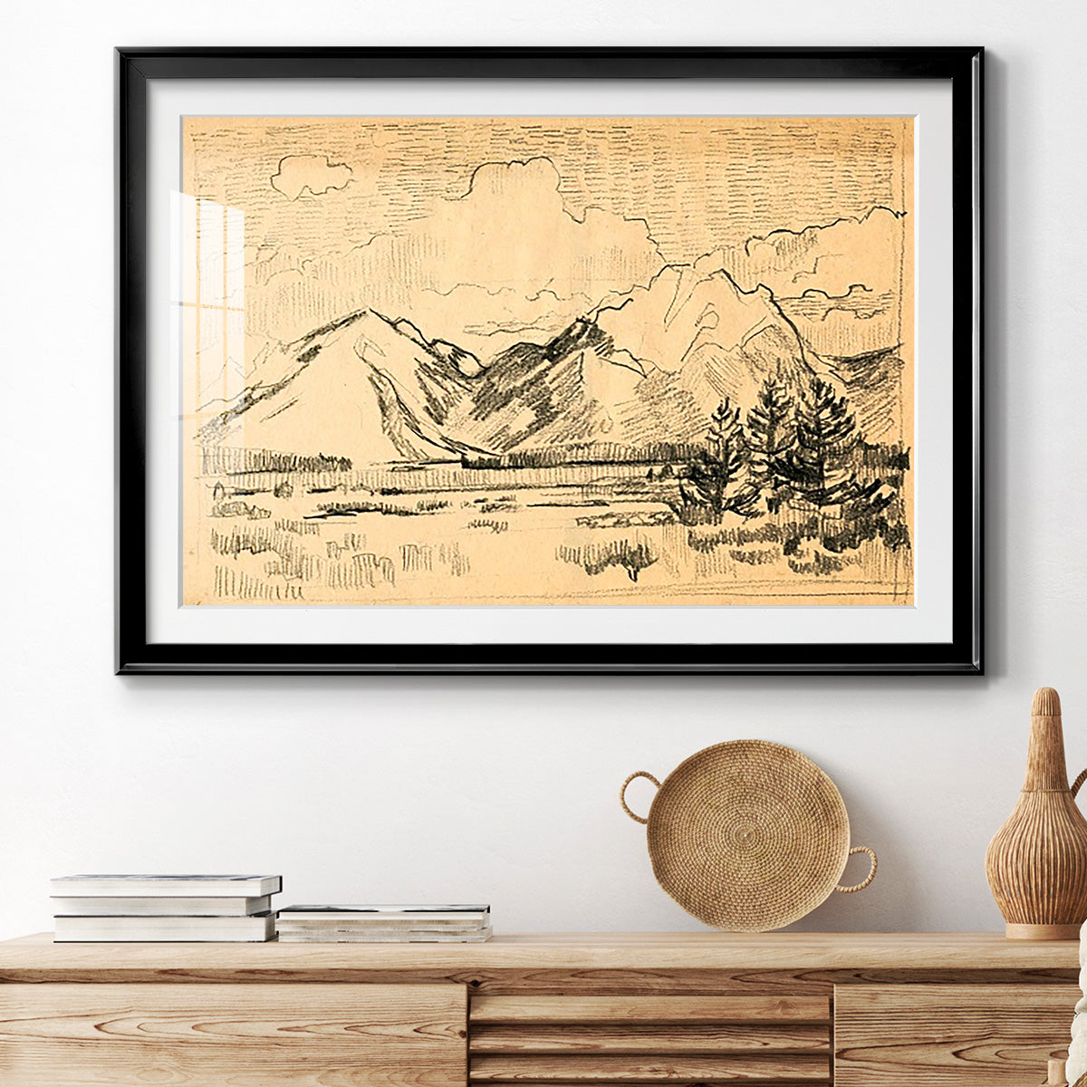 Hatched Horizon II Premium Framed Print - Ready to Hang