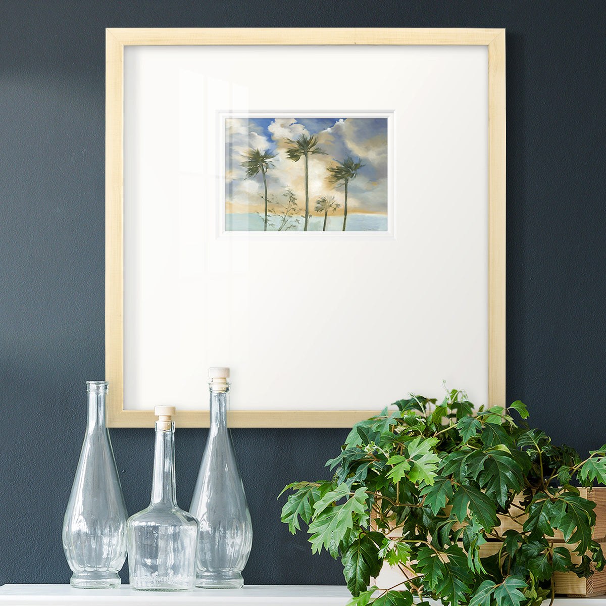 Palms in the Wind Premium Framed Print Double Matboard