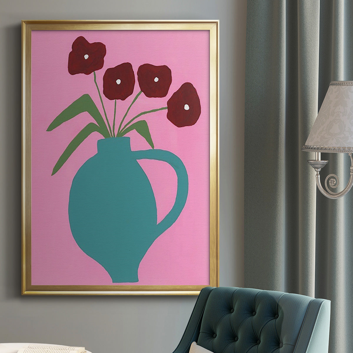 Modern Blooms IV - Modern Framed Canvas Print