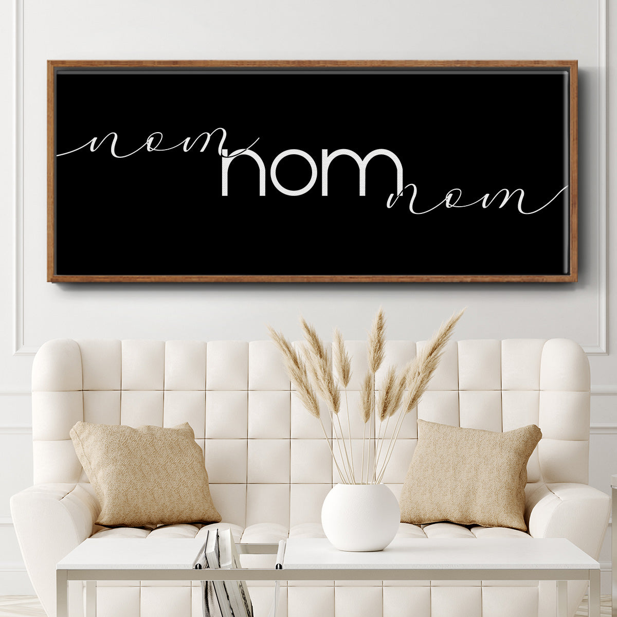 Nom Nom Nom - Floater Framed Canvas Print