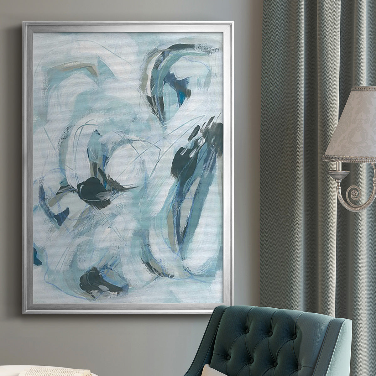 Fluid Receptor I - Modern Framed Canvas Print