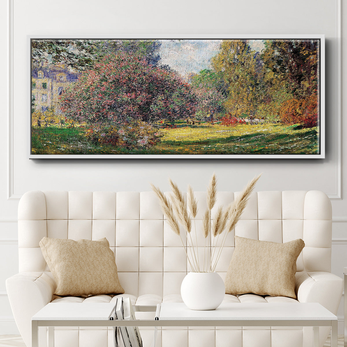The Park - Floater Framed Canvas Print