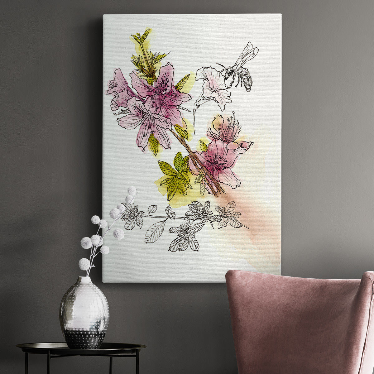 Floral Field Notes I - Canvas Art Print