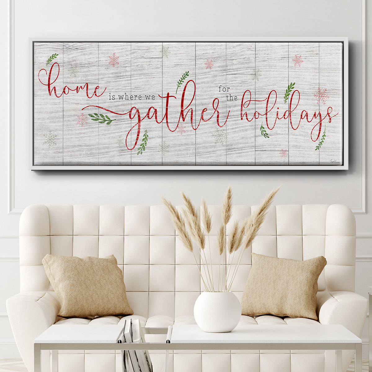 Holidays Gather - Floater Framed Canvas Print