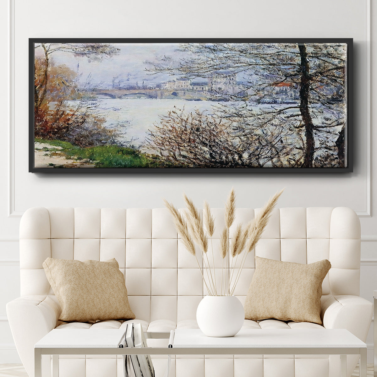 The Banks of the Seine, Ile de la Grande - Floater Framed Canvas Print