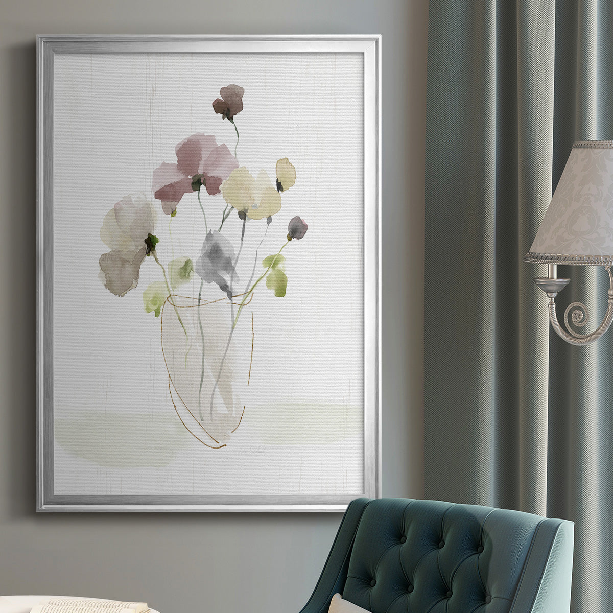 Choose Happy Bouquet I - Modern Framed Canvas Print