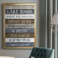 Simple Lake Rules - Modern Framed Canvas Print