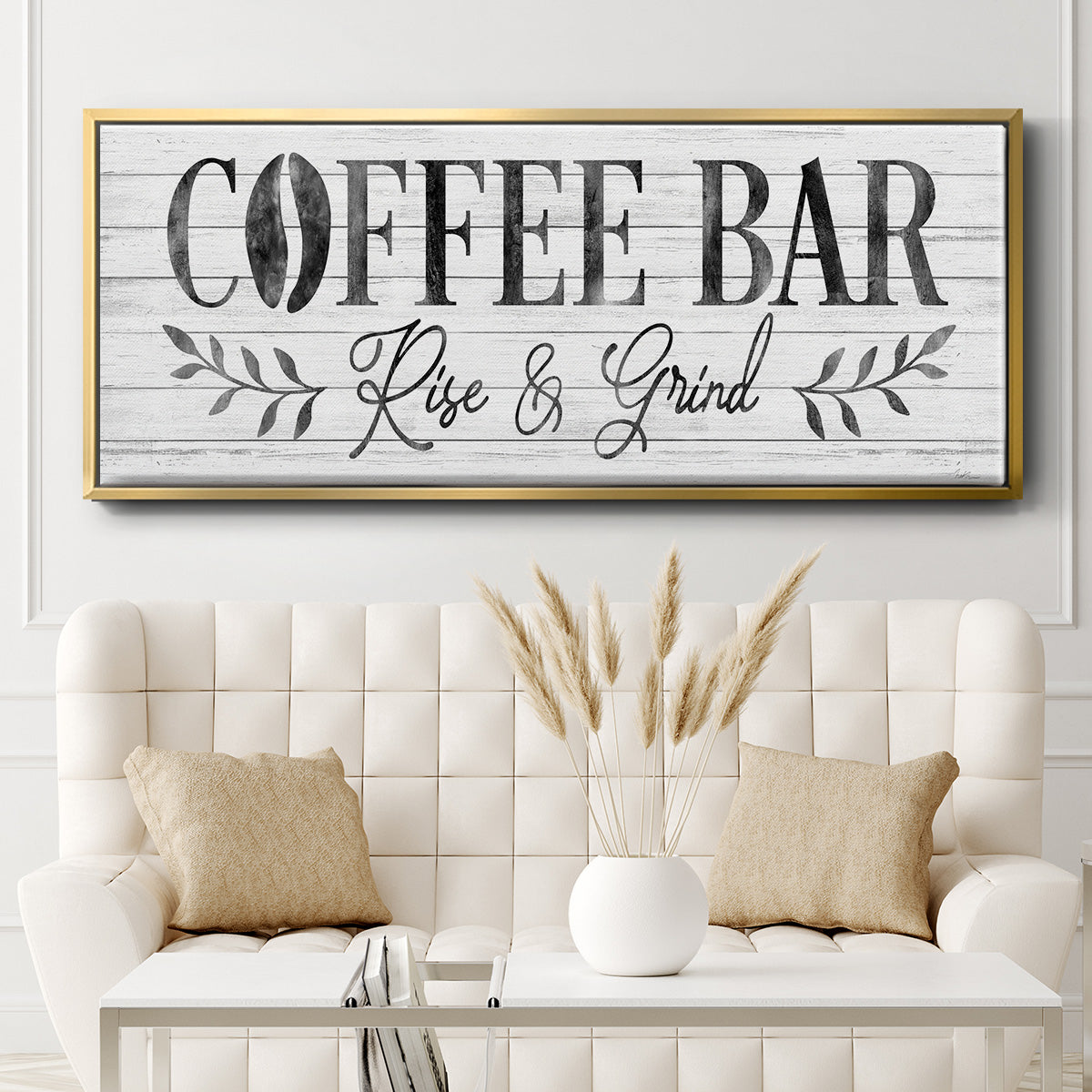 Coffee Bar - Floater Framed Canvas Print