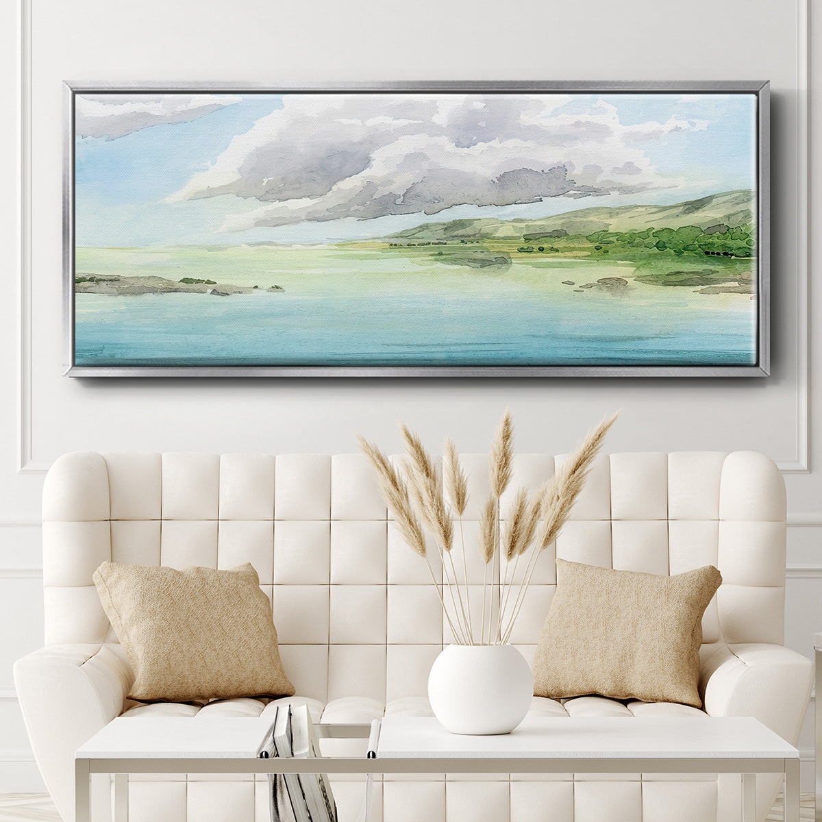 Clear Lagoon I - Floater Framed Canvas Print