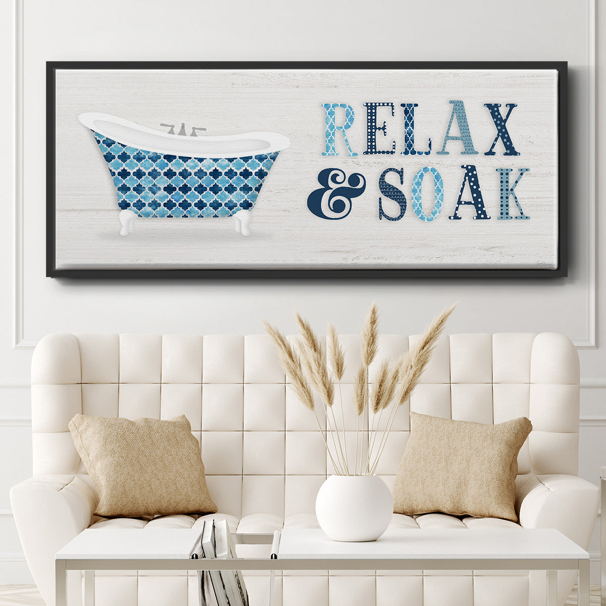 Relax and Soak - Floater Framed Canvas Print