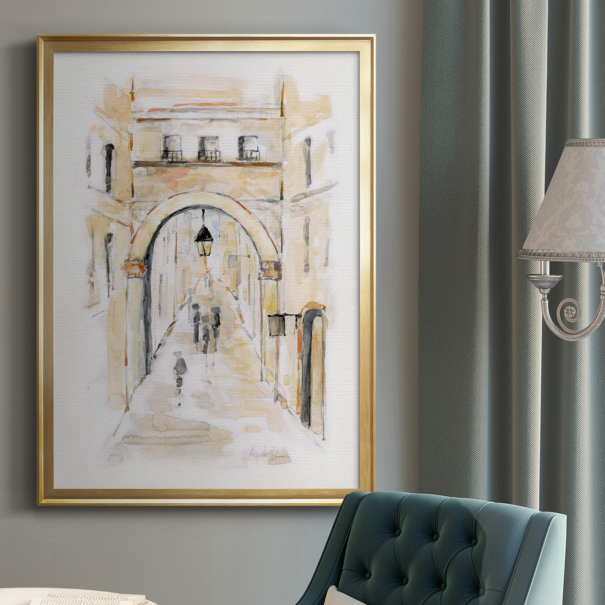 Venice Market Day I - Modern Framed Canvas Print