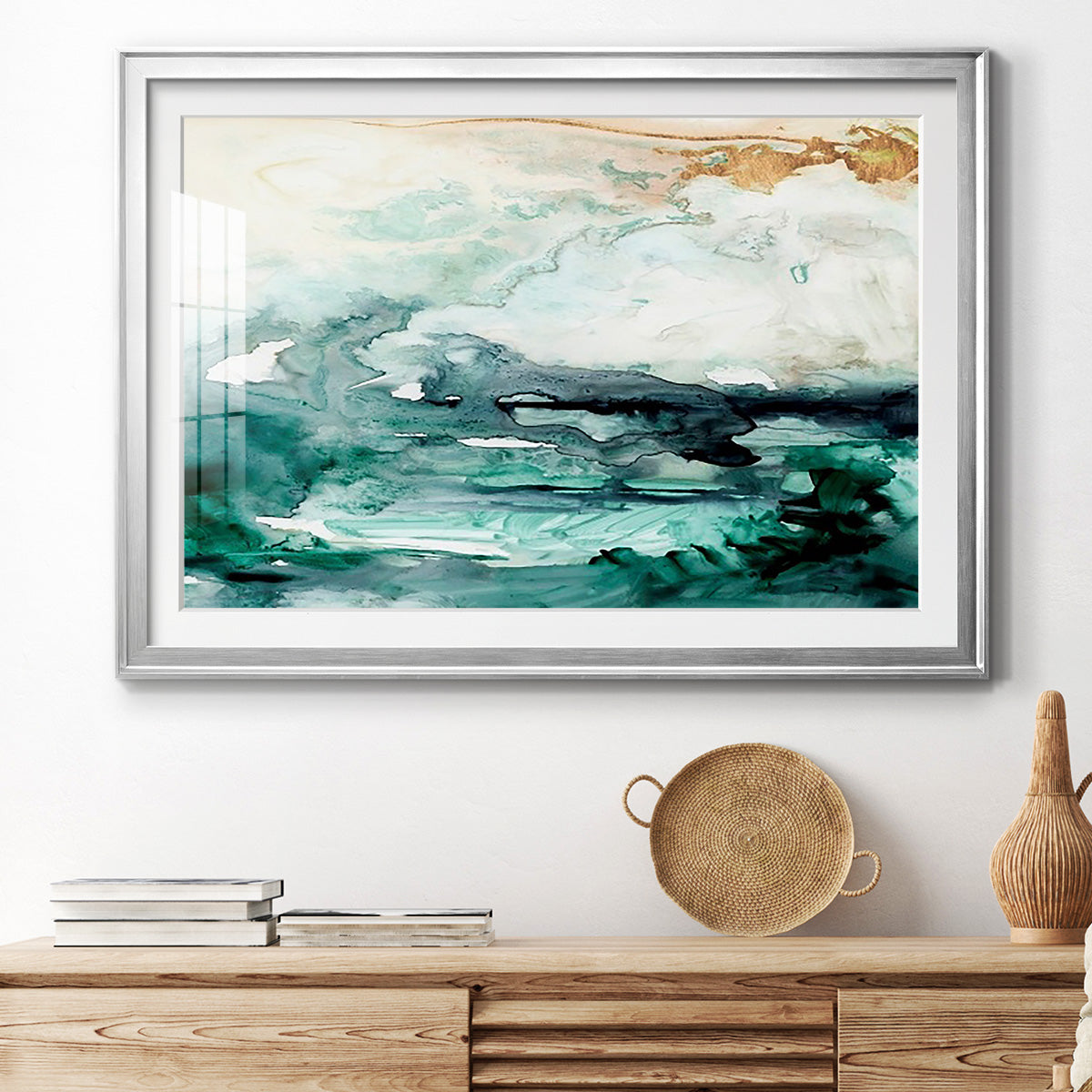 Sea Foam Flow I Premium Framed Print - Ready to Hang