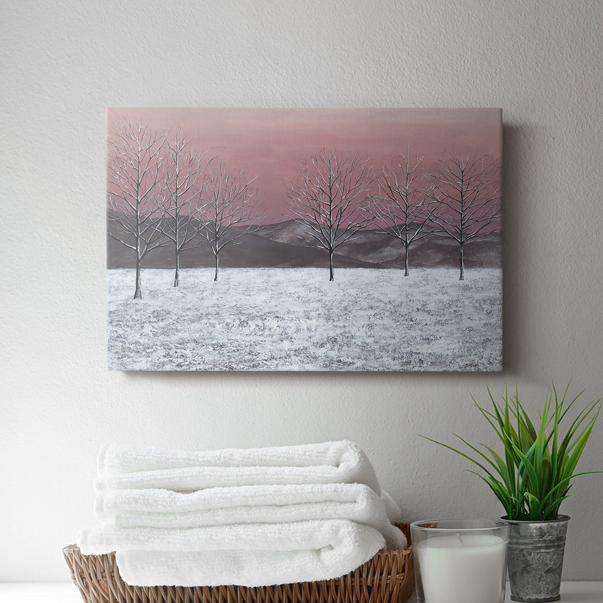 Sunset Snowfall I - Canvas Art Print