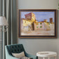 Impressionist Italian village scene by John Singer Sargent in an ornate bronzed mahogany wood frame displayed in a bright interior setting.