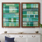 Teal Pattern I - Premium Framed Canvas 2 Piece Set - Ready to Hang