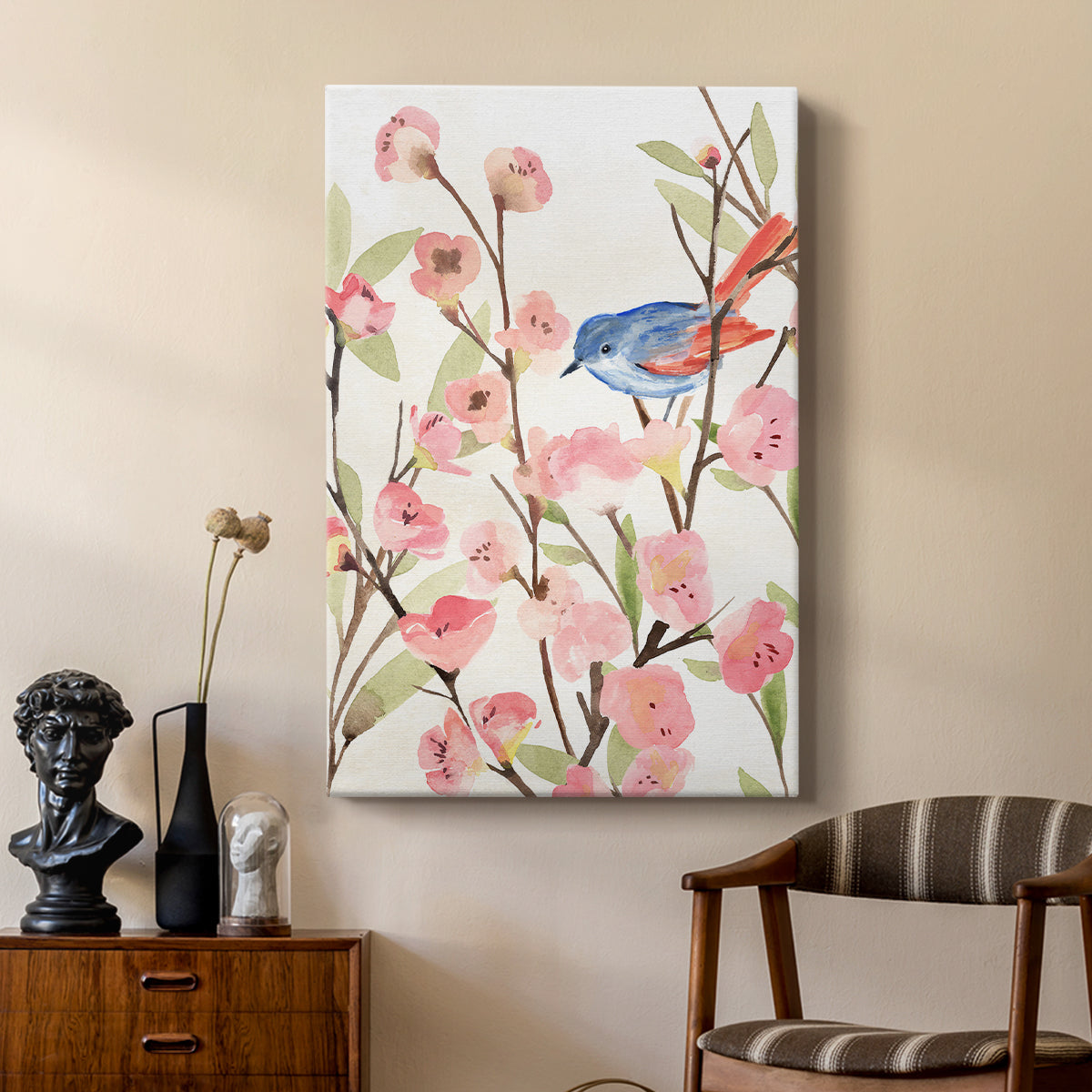 Cherry Blossom Perch II - Canvas Art Print