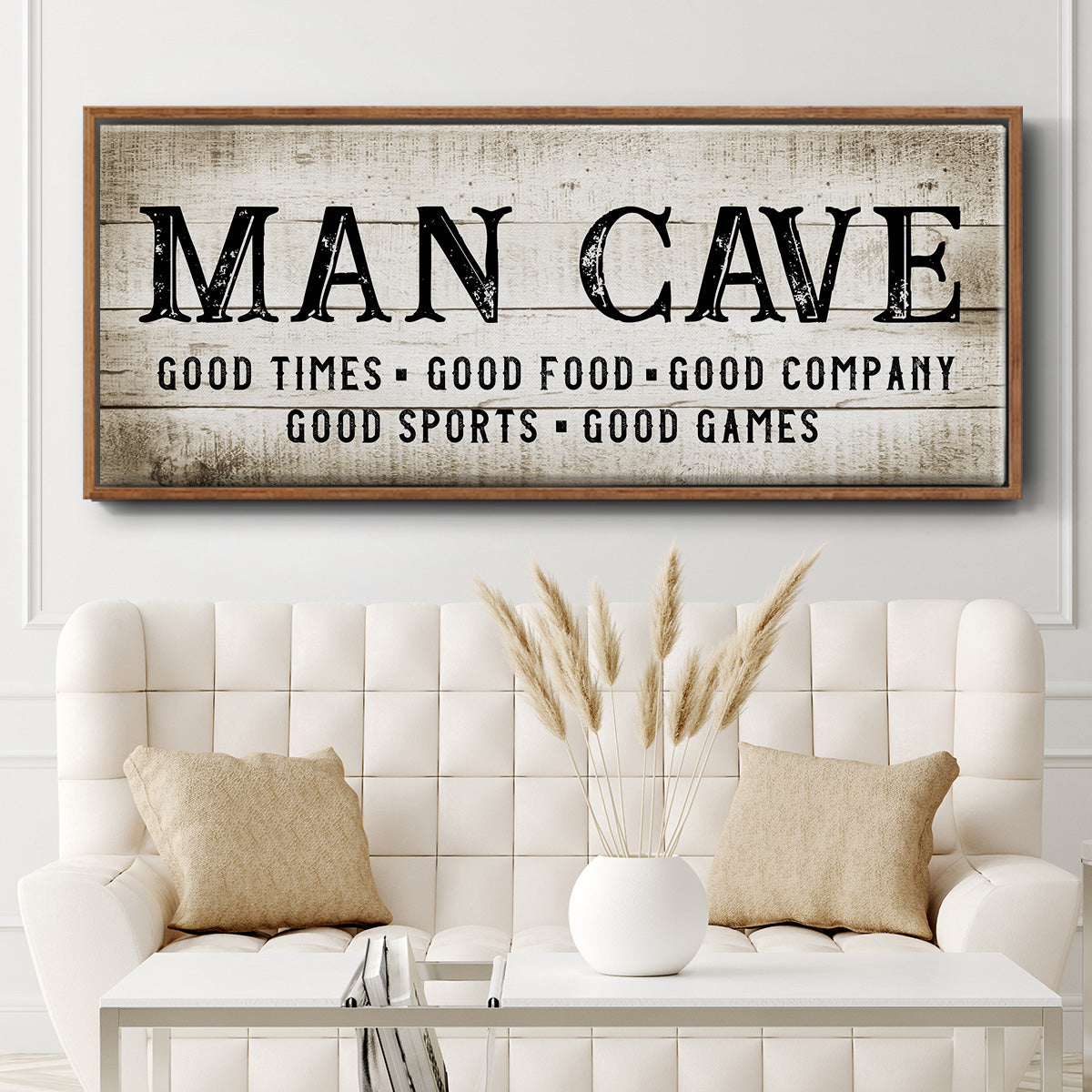 Man Cave Good Times - Floater Framed Canvas Print