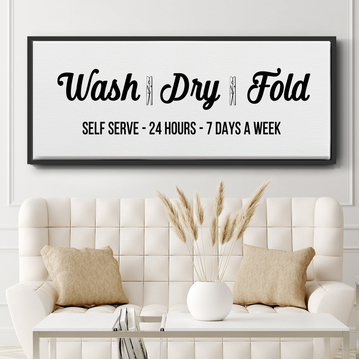 Wash Dry Fold - Floater Framed Canvas Print