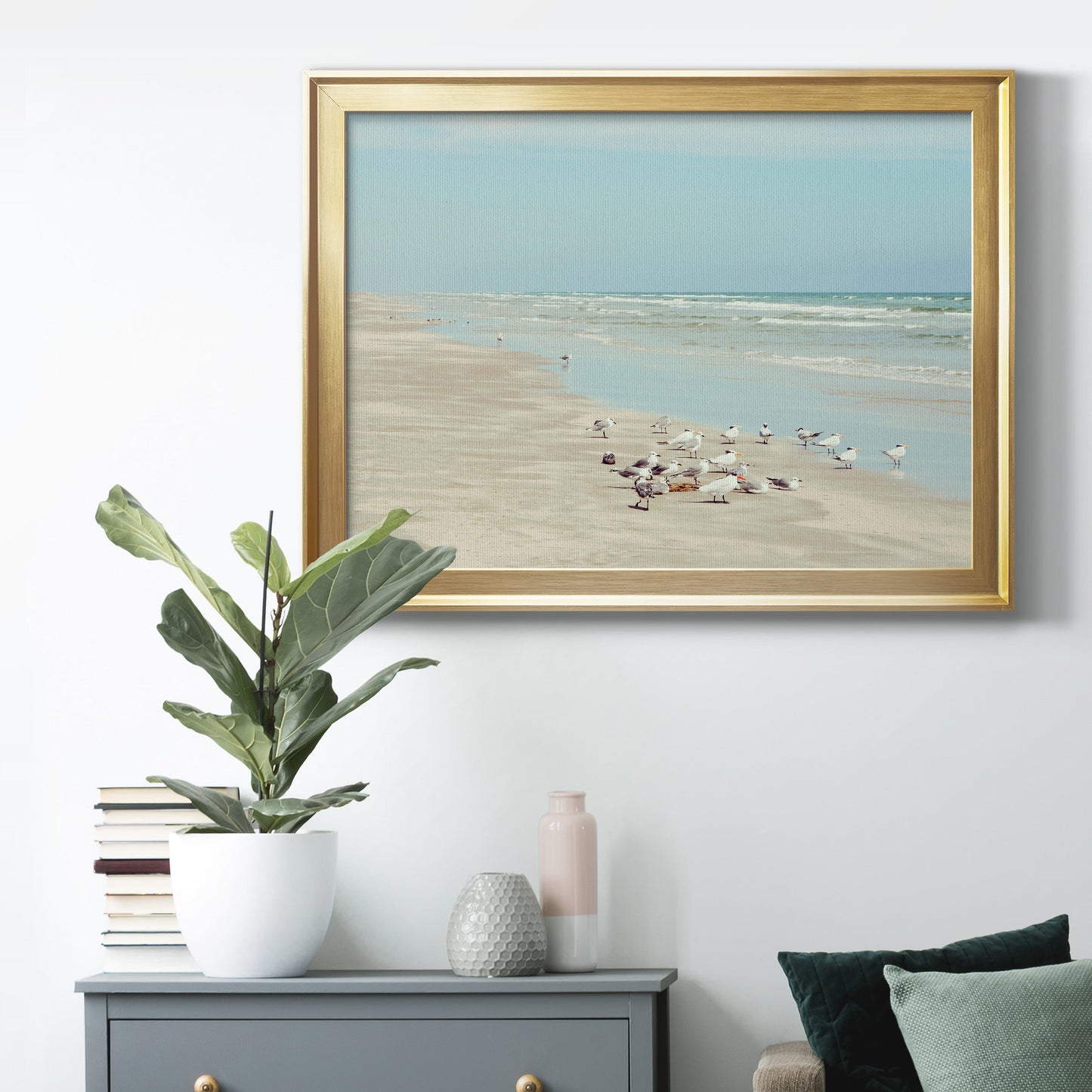 Padre Island Shore Birds Premium Classic Framed Canvas - Ready to Hang