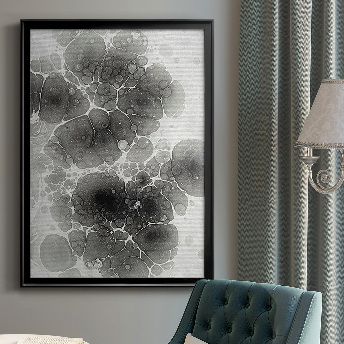 Marbling II - Modern Framed Canvas Print