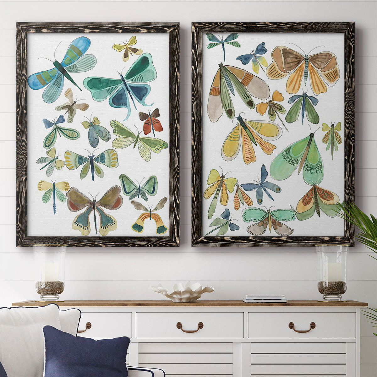 Wings Galore I - Premium Framed Canvas 2 Piece Set - Ready to Hang