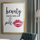 Beauty Starts With A Smile - Modern Framed Canvas Print
